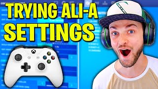 I Copied Ali-a's Settings in Fortnite and this happened.. (best controller settings?)