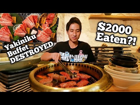 $70 All You Can Eat Wagyu Yakiniku BUFFET DESTROYED!   90 Minutes AYCE Wagyu Buffet Challenge!