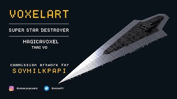 Voxel Art - Super Star Destroyer  - Magicavoxel Timelapse