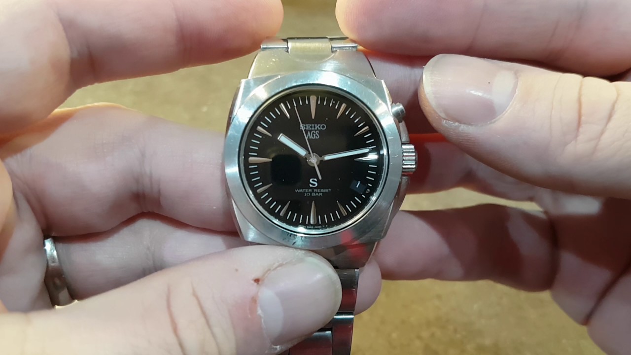 1987 Seiko AGS early kinetic vintage watch 5M42 movement - YouTube