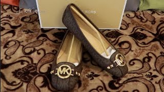 MICHAEL KORS FULTON MOC | MINI MK LOGO 49T8FUFR1B PVC BALLET FLAT |  UNBOXING - YouTube