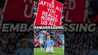 City player’s nasty response to Liverpool fans’ 114 charges banners!😭💀