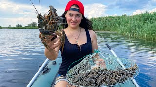 I caught and Cooked CRAYFISH in BEER!How to cook delicious river crayfish?