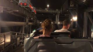 Disneyland Space Mountain with lights on due to a sudden stop