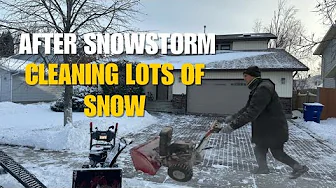 The snowstorm is over in Saskatoon. After Snowstorm Cleaning Lots of Snow at our front and Backyard.