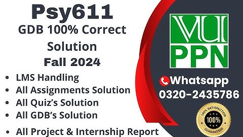 Psy611 GDB 1 100% Correct Solution Fall 2024, Psy611 GDB 1 Solution 2024 #psy611 #psy611gdb