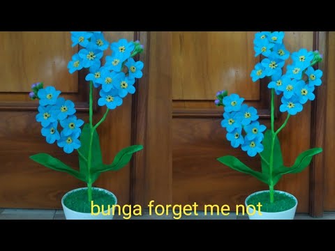 Bunga forget me not || bunga kreatif dari kresek 