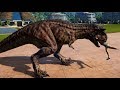 Jurassic World Evolution - T-Rex & Carnotaurus Breakout & Fight! (1080p 60FPS)