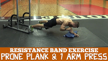Prone Plank & 1 Arm Press with Band