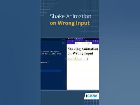 Shake Animation on Invalid Inputs Using HTML and CSS | #Shorts ...