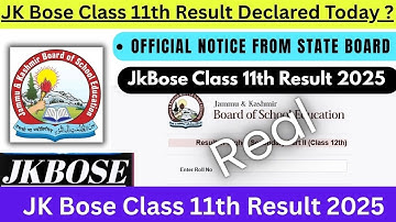 JkBose class 11th Result 2025 | JkBose class 11th Result Announce ? | Class 11th Result out