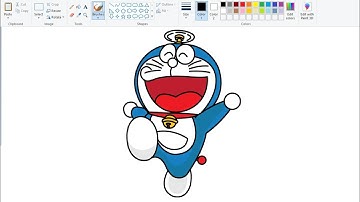How to draw Doraemon on Computer using Ms Paint | Doremon Drawing | Ms Paint.