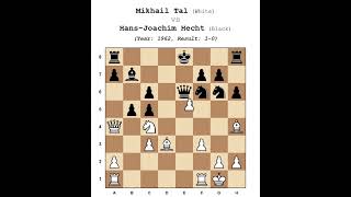 Best games of 1962. Mikhail Tal vs. Hans-Joachim Hecht (Result: 1-0)