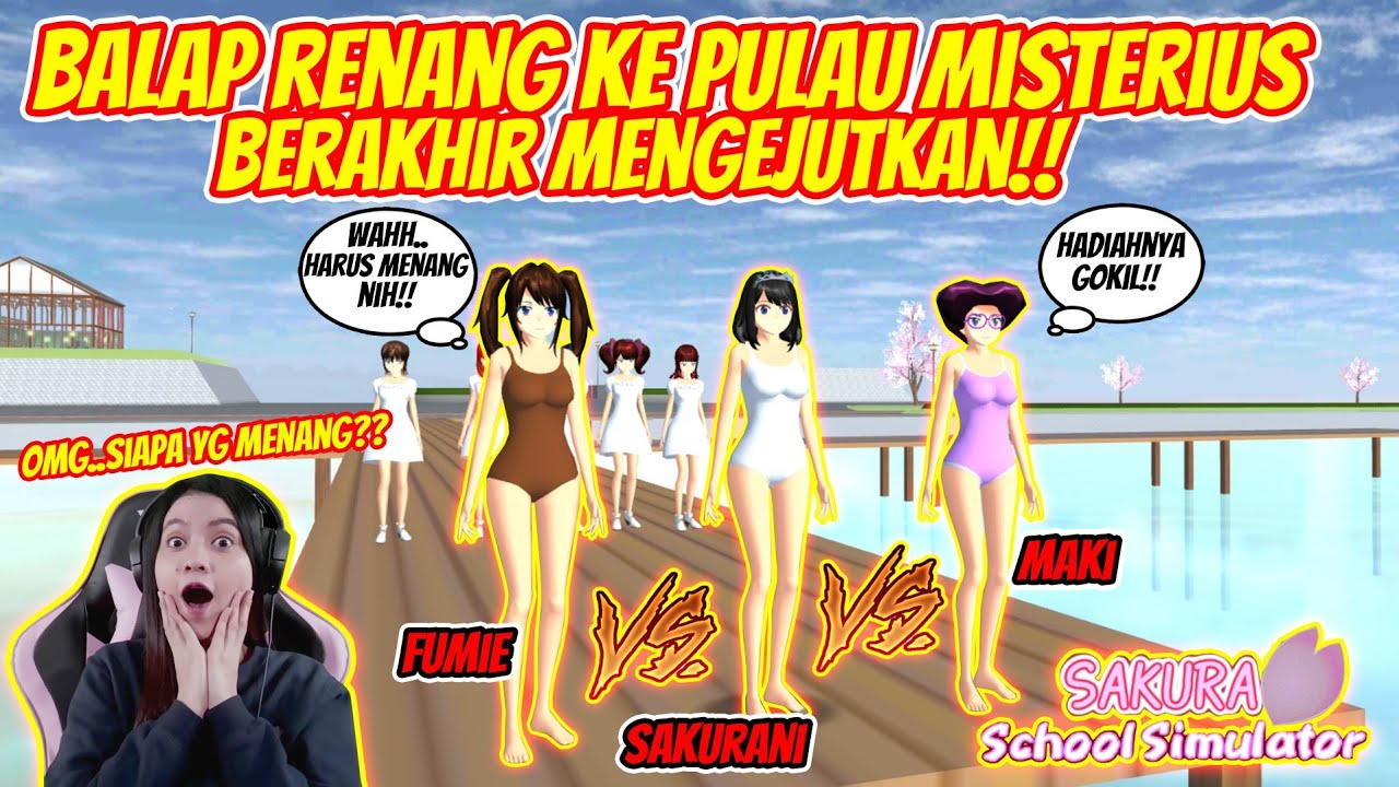 LOMBA RENANG KE PULAU MISTERIUS!! HEBOH BANGET!!  SAKURA SCHOOL SIMULATOR INDONESIA - PART 152