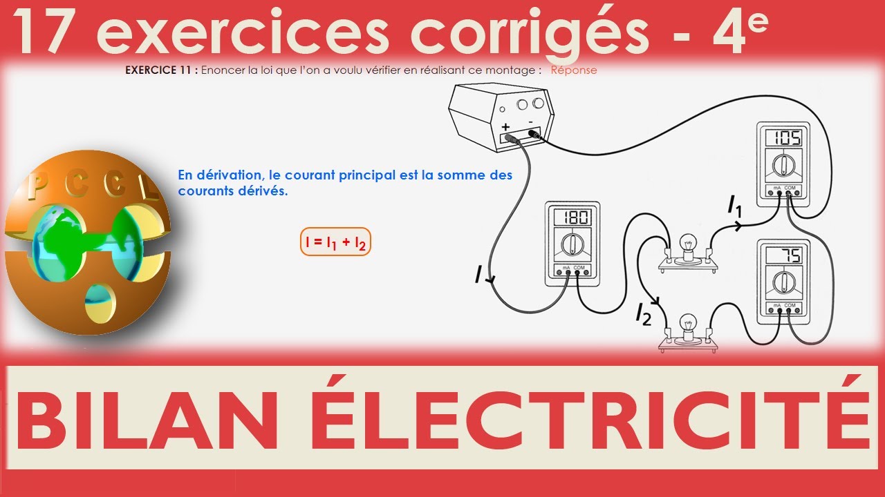 Illustrtion Gratuite Claase De 4 Eme Page De Garde Electricite Évaluation-bilan ÉLECTRICITÉ 4e - 17 exercices corrigés - Physique