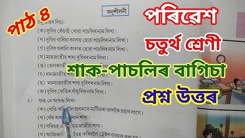 শাক পাচলিৰ বাগিচা, চতুৰ্থ শ্ৰেণী, পৰিৱেশ, (xak pacholir bagisa) Class 4 EVS Lesson 4 Assamese medium