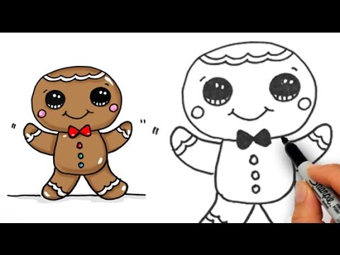 a black and white drawing of a gingerbread man 28231570 Vector Art at  Vecteezy