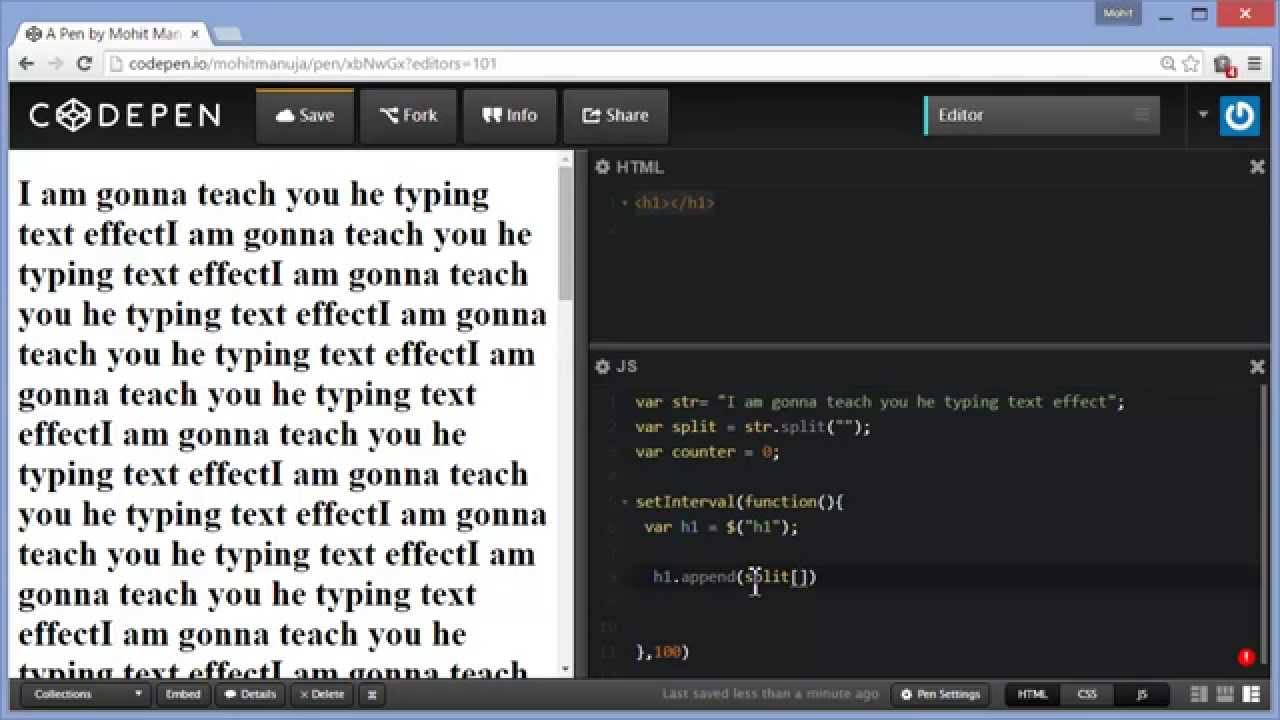 Text Typing Effect With Jquery And Javascript Youtube