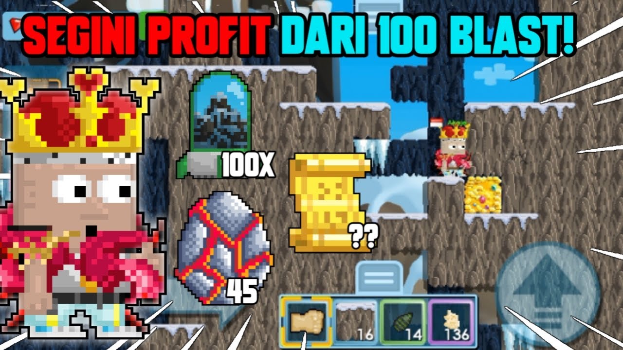 TERNYATA GACHA 100 TREASURE BLAST PROFITNYA GACOR PARAH - GROWTOPIA 2025