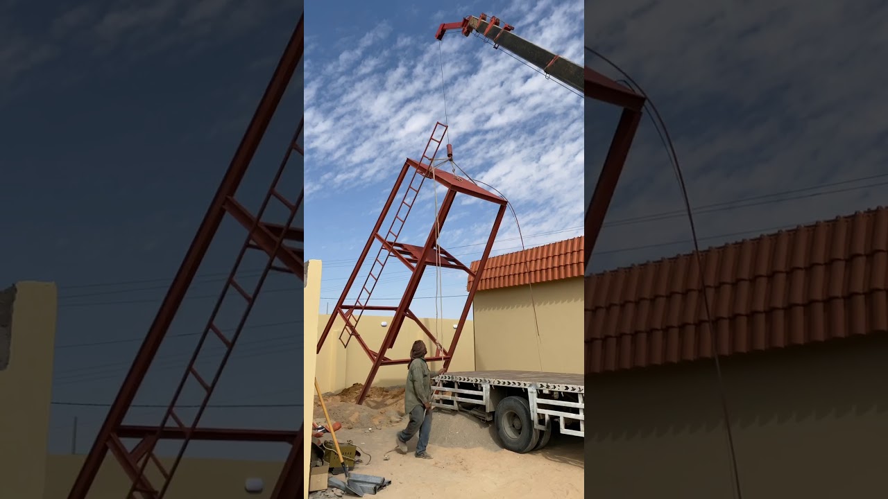 تركيب برج ارتفاع 6 متر لخزان ماء سعة 4000 لتر