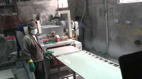 Automatic terrazzo tile calibrating machine and polishing machine