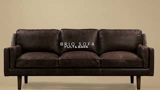 Brio Leather Sofa in Brown Stone from Poly & Bark | modern furniture, mid-century modern, minimalist