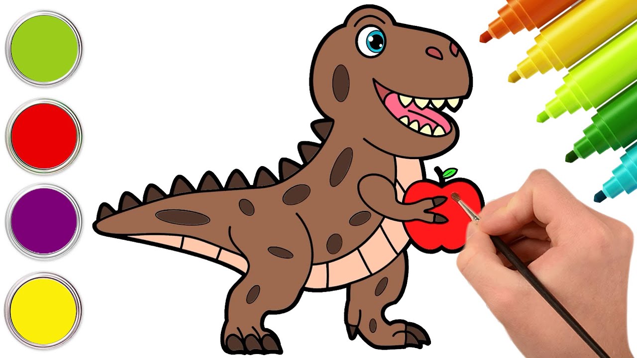 ✏️Как нарисовать динозавра тираннозавра 🦖🖊️ | Забавный урок рисования для начинающих | Чики Дудл