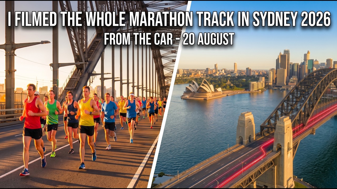 The 42 km course filmed from the car - from the North Sydney start line to the Sydney Opera House