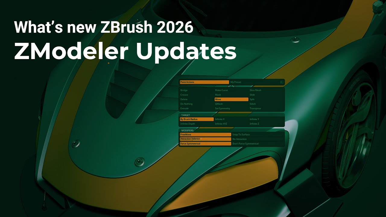 ZBrush 2026 ZModeler Updates YouTube 