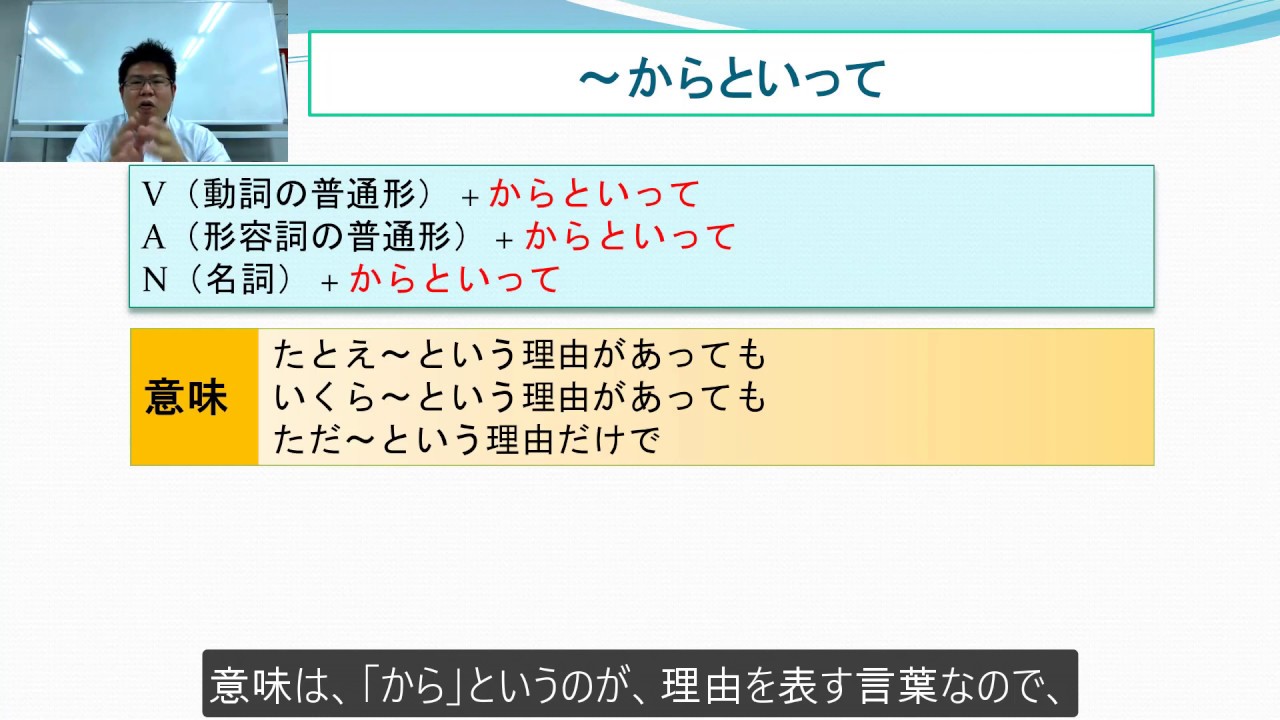 N2 文法 〜からといって 日本語.COM(https://ni-hongo.com) - YouTube