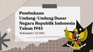 PEMBUKAAN UNDANG-UNDANG DASAR NEGARA REPUBLIK INDONESIA TAHUN 1945 - PENDIDIKAN PANCASILA