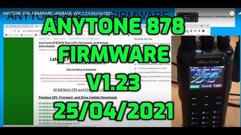 ANYTONE 878- FIRMWARE UPGRADE VER 1 23-24/04/2021