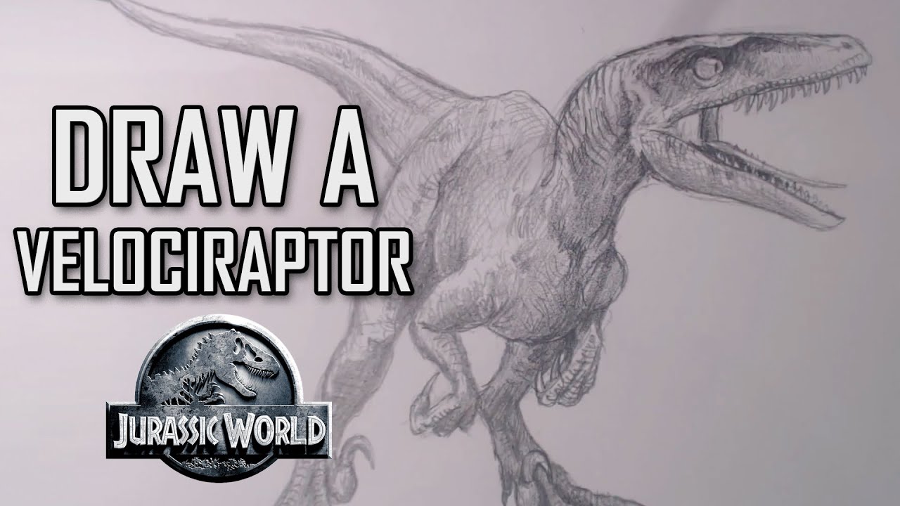 How to draw Delta the velociraptor from Jurassic World - YouTube