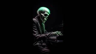 Skeleton plays uplifting piano melody