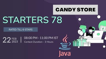 CANDYSTORE Candy Store | Java CodeChef Solutions | Starters 78 | LWC