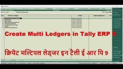 #2 Tally ERP 9 Advance Multiple Ledger Creation/How to Create Multiple Ledgers in Tally ERP 9