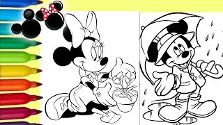 MINNIE AND MICKEY MOUSE COLORING - Coloring Minnie Mouse - Coloring Mickey Mouse - Disney Characters