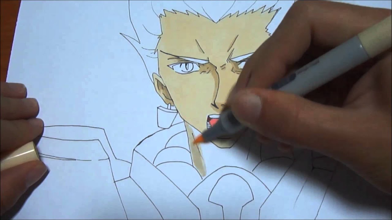 Gilgamesh (Archer) from Fate/Zero speed draw (first attempt) - YouTube