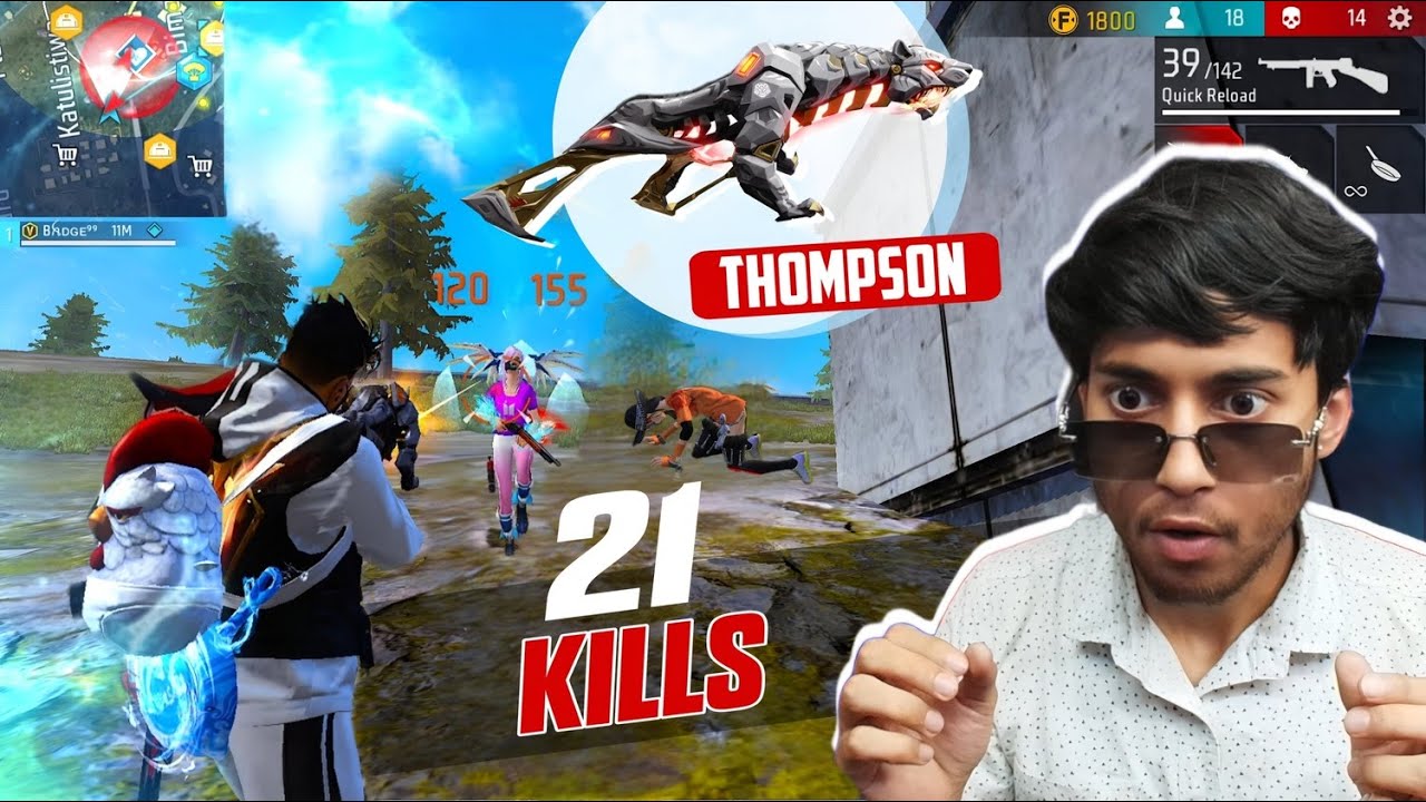 New Thompson😍 Solo Vs Squad Pro Lobby 21 Kills Gameplay - Free Fire Max ...
