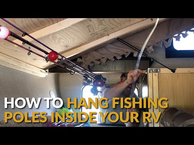 DIY RV Fishing Rod Storage and Pole Holder Under Camper Bed Area #rv #camper  #rvlife 