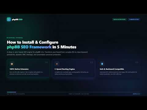 How to Install & Configure phpBB SEO Framework in 5 Minutes | Full Beginner Tutorial