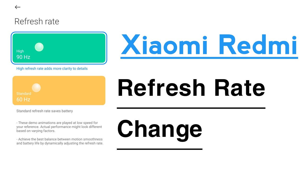Xiaomi Redmi How To Change Refresh Rate | Redmi Phone Me Refresh Rate ...
