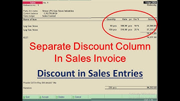Separate discount column in Sales Invoice in TallyERP9 | Discount Column in Sales Invoice