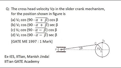 TOM, I Instantenous Center Method, GATE Mechanical, Previous Year Question, GATE ME 1997, 1 mark,