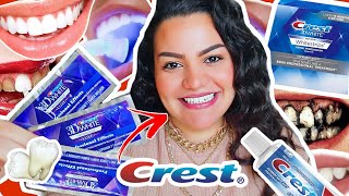 تجربتي مع تبيض الاسنان في المنزل  قبل و بعد!!! CREST 3D WHITE STRIPS