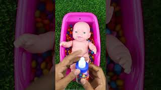 New Rainbow Satisfying Video l Mixing Candy & Kinder Joy in 1 BathTubs with Magic Grid Balls ASMR