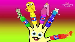 Colors Learn Adventure Time Hammering Heads Pepsi Bottles Finger Family
