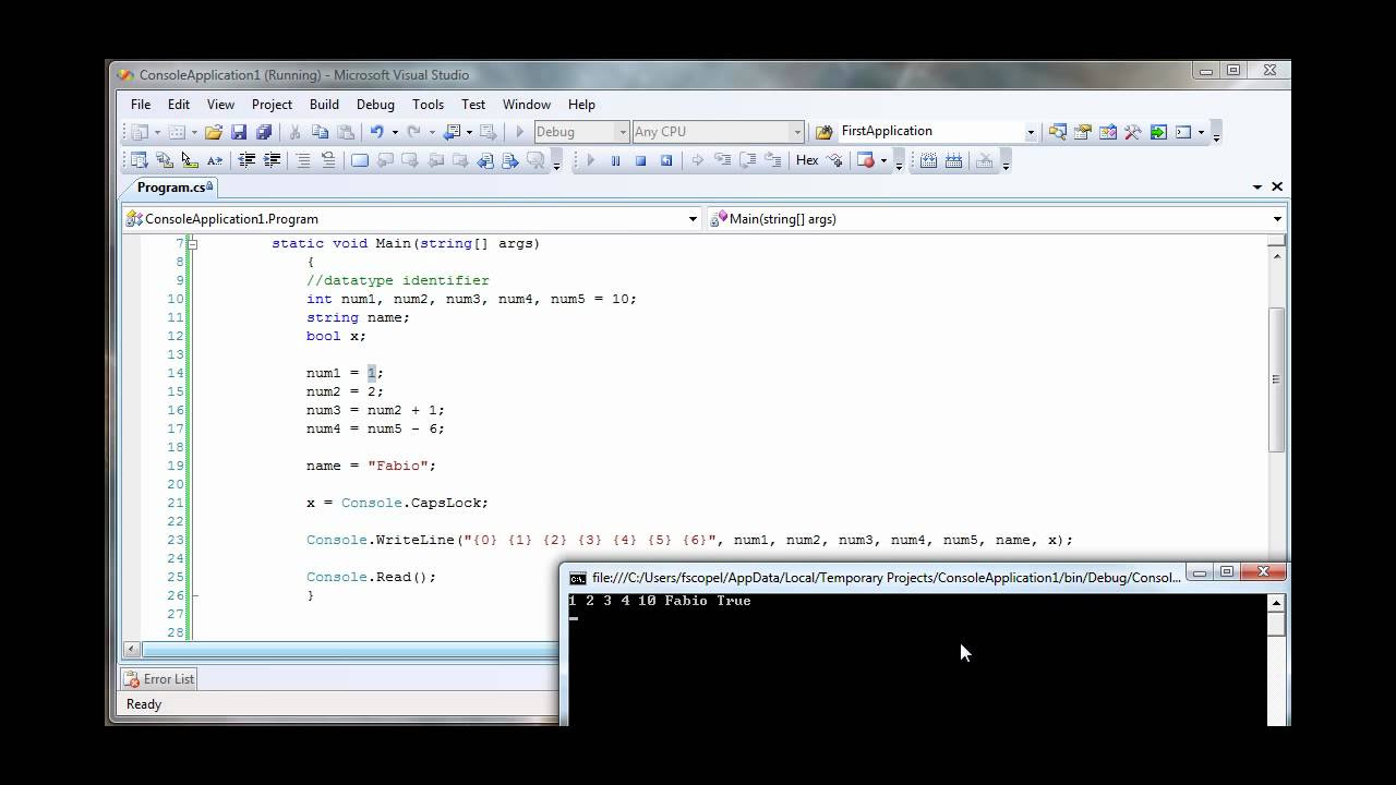 ประกาศตัวแปร c++  New  C# Tutorial Variables - Declaring and assigning values