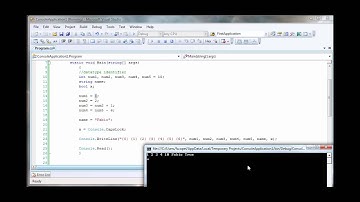 C# Tutorial Variables - Declaring and assigning values