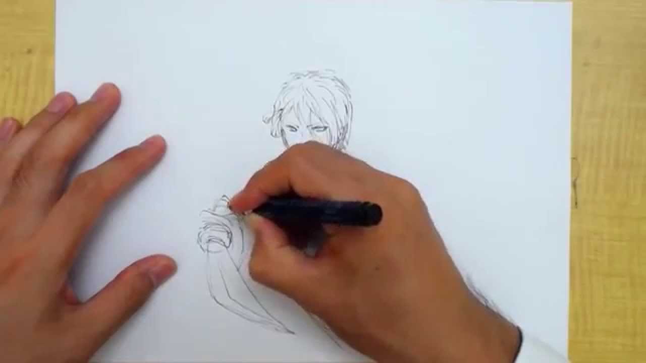 イラストの描き方 刀剣乱舞の三日月宗近 Step1 ペン Youtube